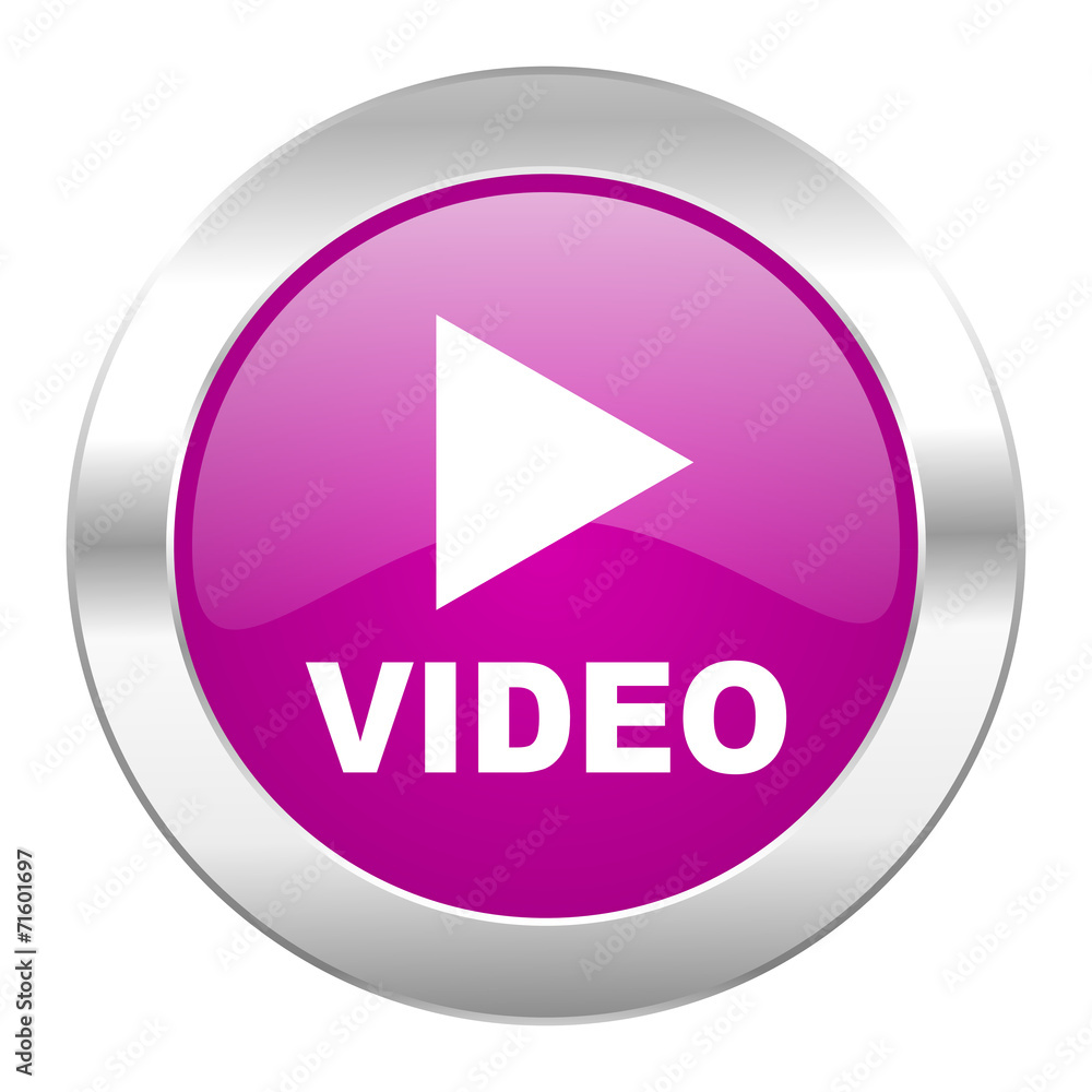 video violet circle chrome web icon isolated video violet circle chrome web icon isolated