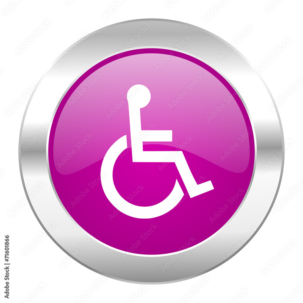 wheelchair violet circle chrome web icon isolated wheelchair violet circle chrome web icon isolated