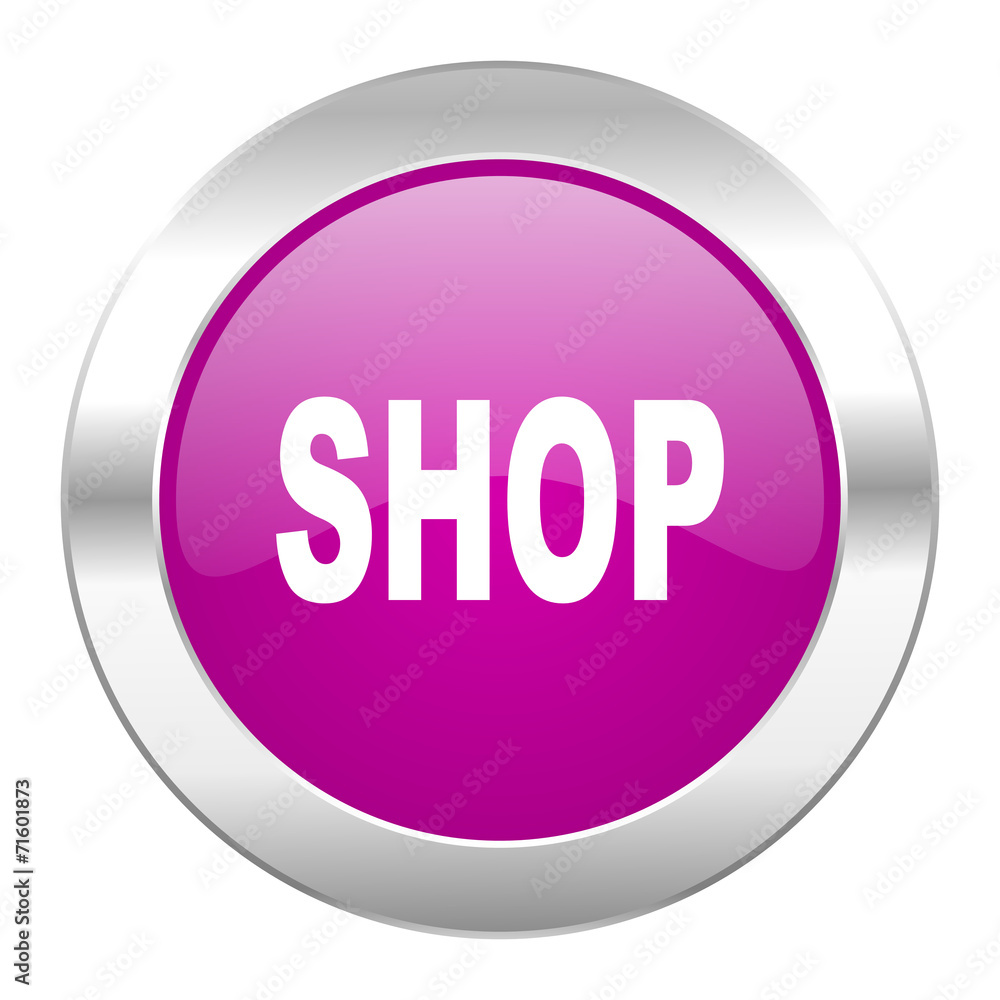 shop violet circle chrome web icon isolated shop violet circle chrome web icon isolated