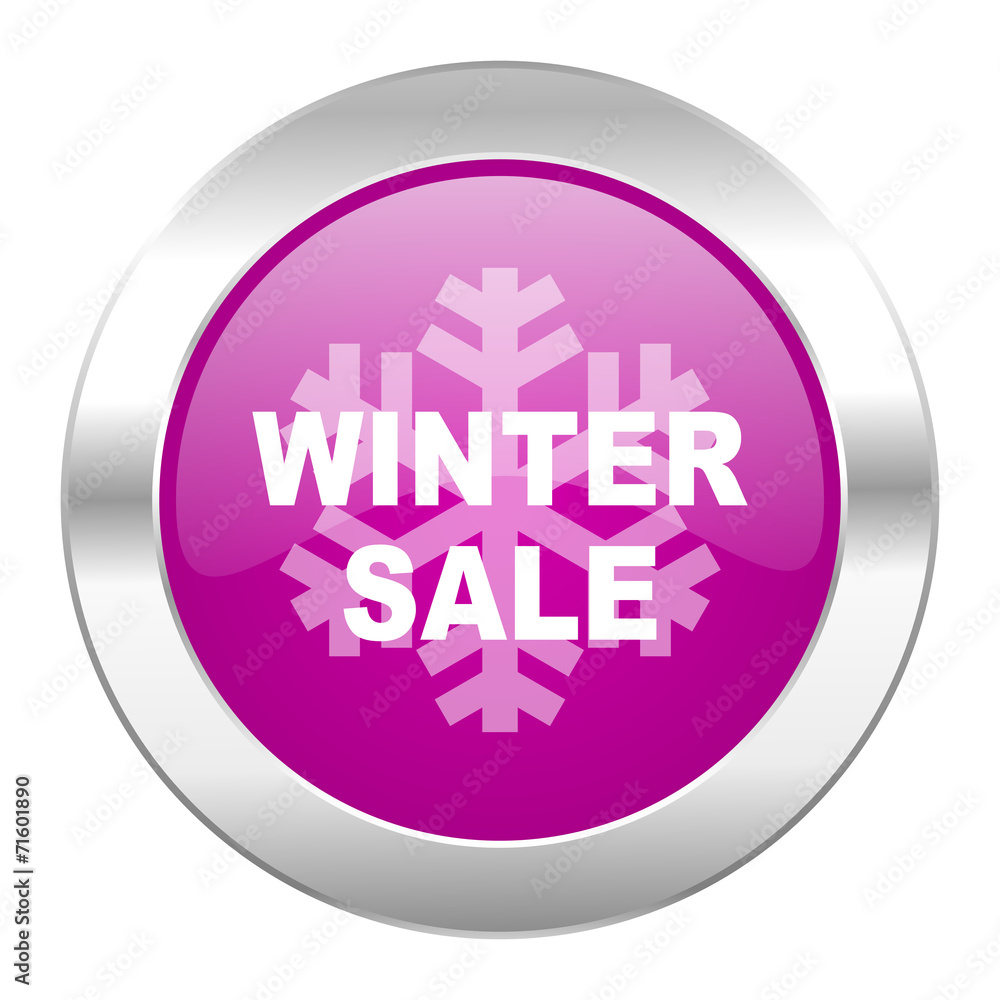 winter sale violet circle chrome web icon isolated winter sale violet circle chrome web icon isolated