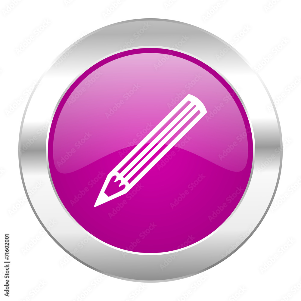 pencil violet circle chrome web icon isolated pencil violet circle chrome web icon isolated