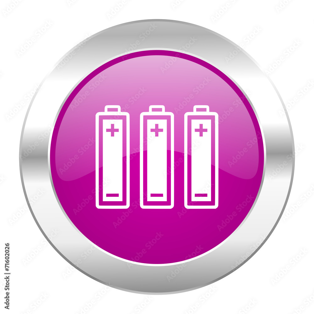 battery violet circle chrome web icon isolated battery violet circle chrome web icon isolated