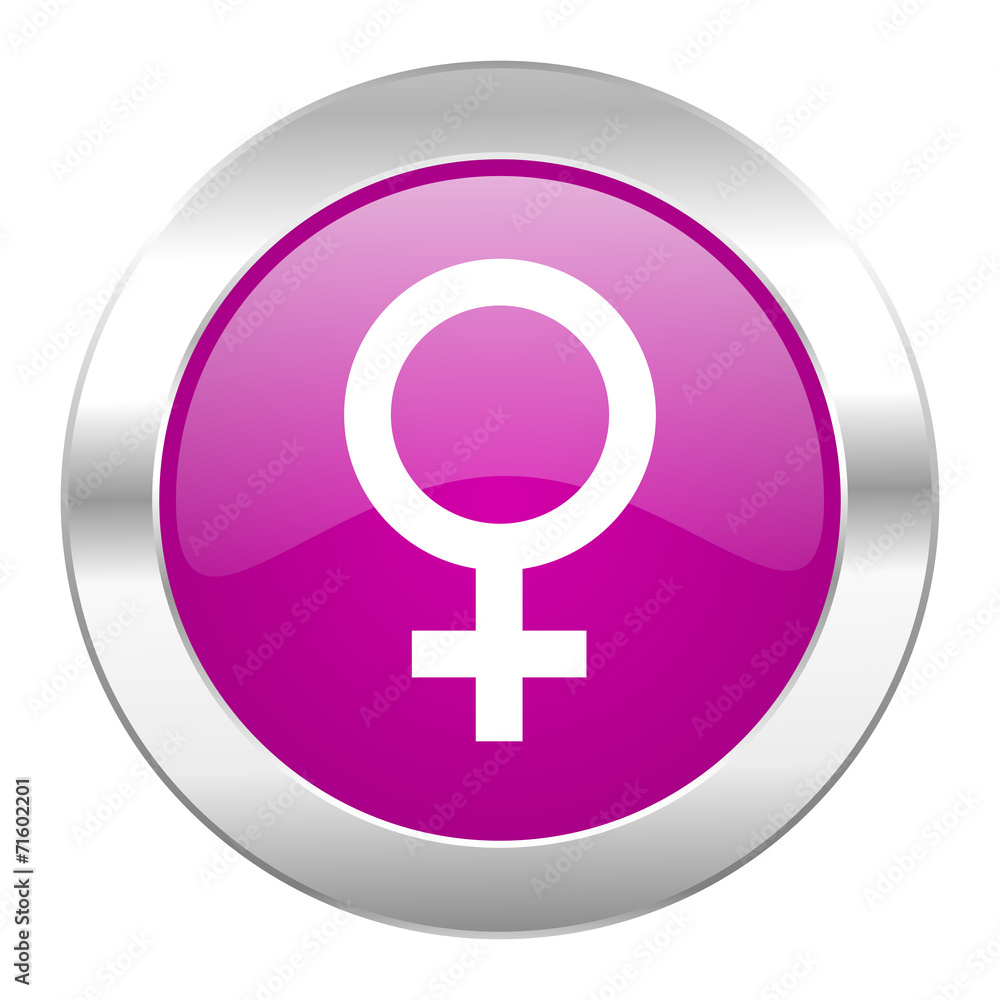 female violet circle chrome web icon isolated female violet circle chrome web icon isolated