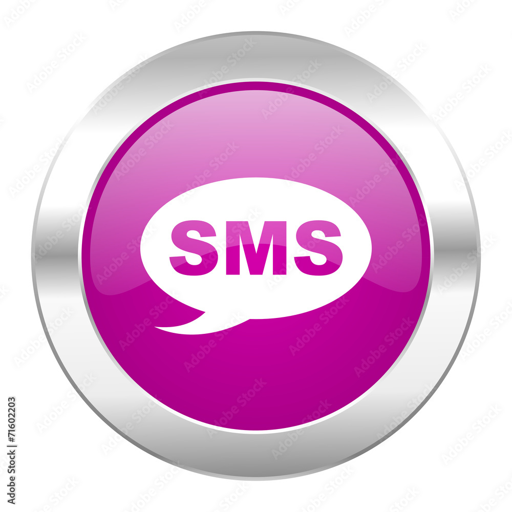 sms violet circle chrome web icon isolated sms violet circle chrome web icon isolated