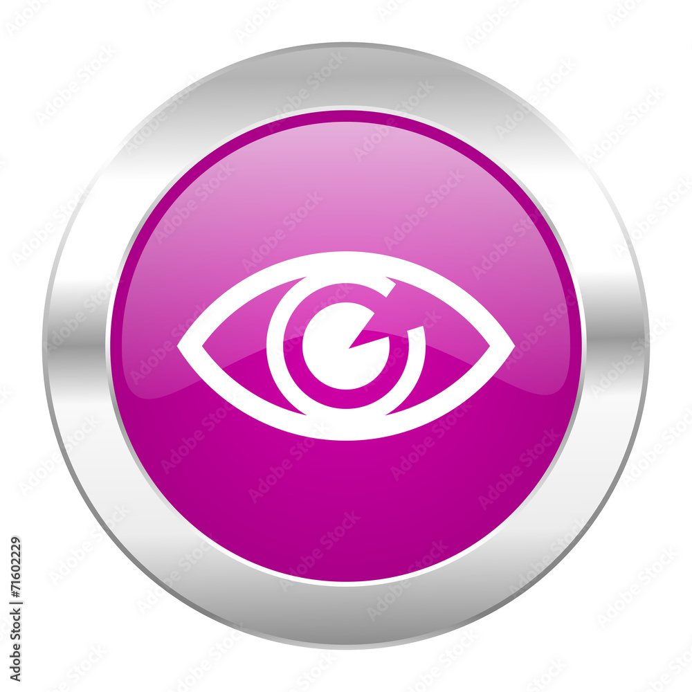 eye violet circle chrome web icon isolated eye violet circle chrome web icon isolated