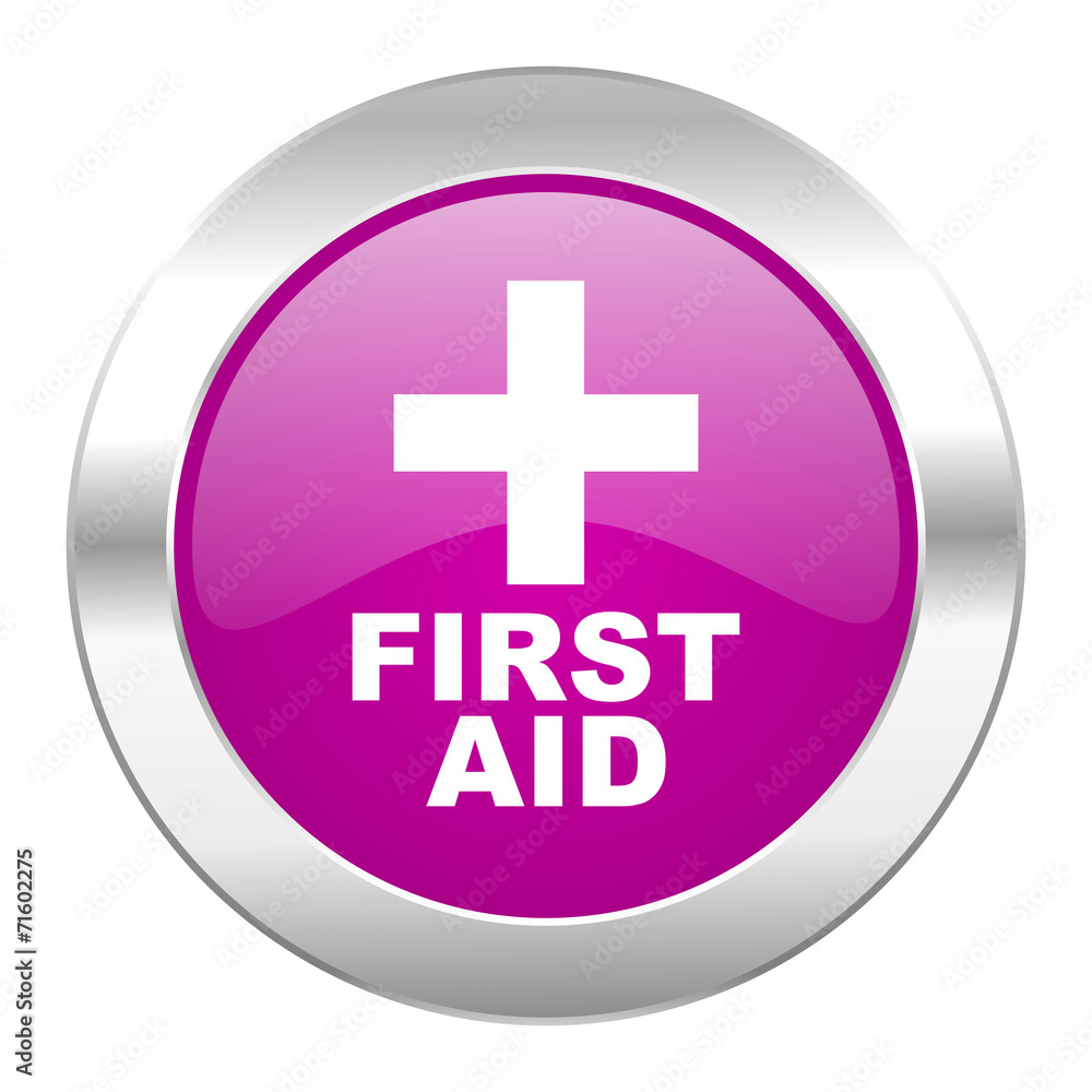 first aid violet circle chrome web icon isolated first aid violet circle chrome web icon isolated