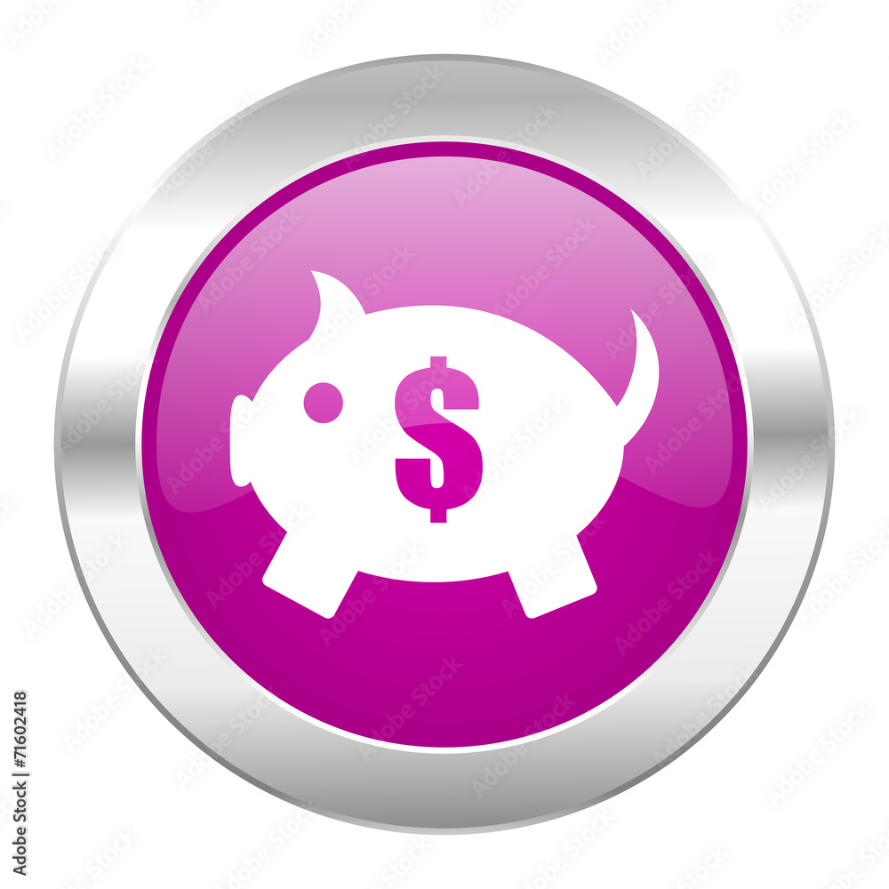 piggy bank violet circle chrome web icon isolated piggy bank violet circle chrome web icon isolated
