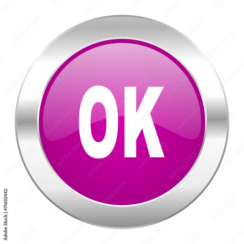 ok violet circle chrome web icon isolated ok violet circle chrome web icon isolated