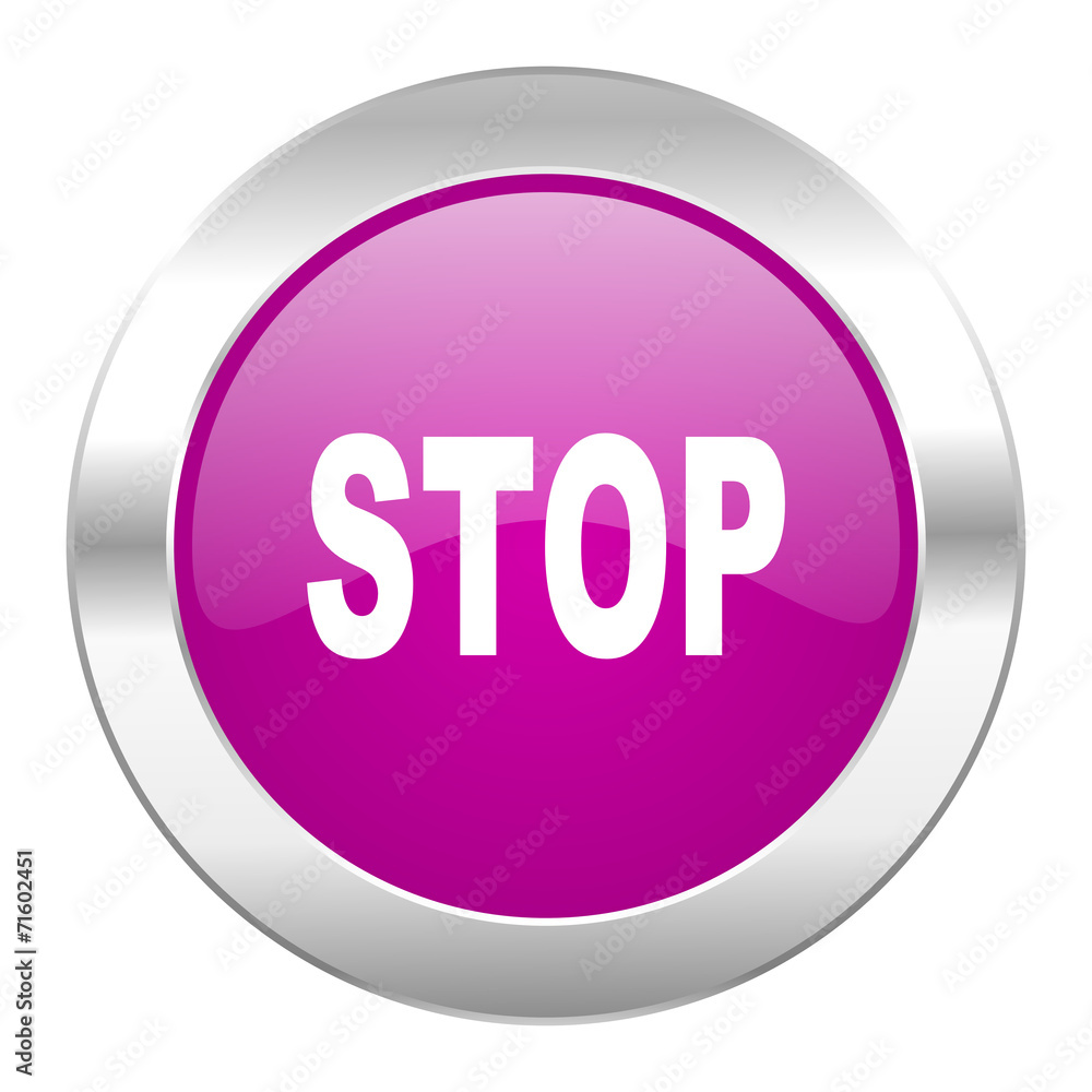 stop violet circle chrome web icon isolated stop violet circle chrome web icon isolated