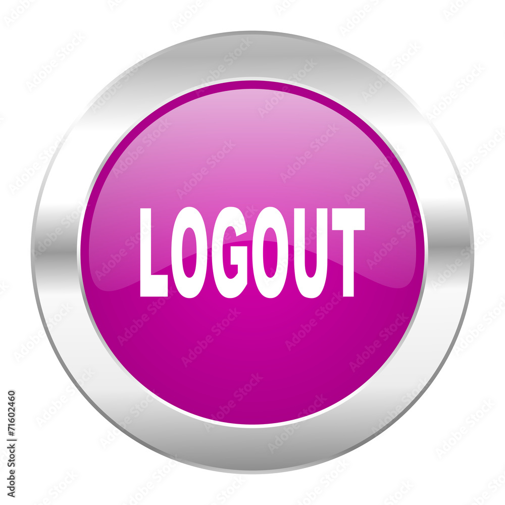 logout violet circle chrome web icon isolated logout violet circle chrome web icon isolated