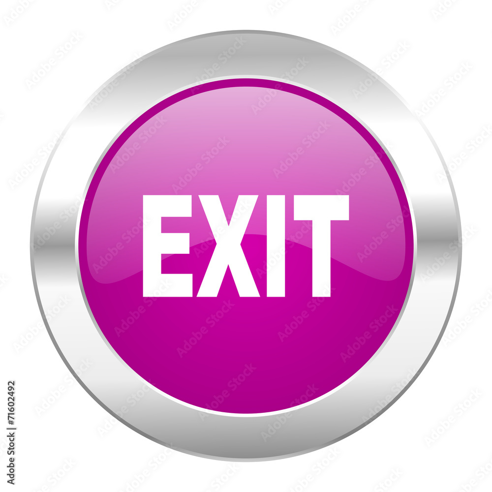 exit violet circle chrome web icon isolated exit violet circle chrome web icon isolated