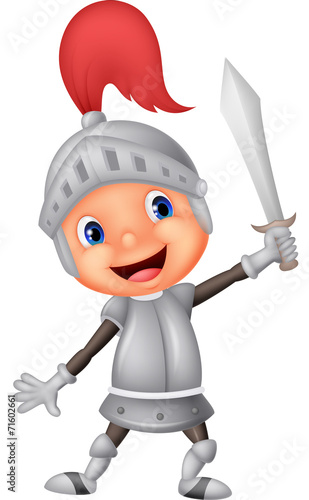 Cartoon knight boy