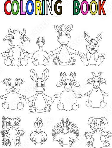 Farm animal coloring book