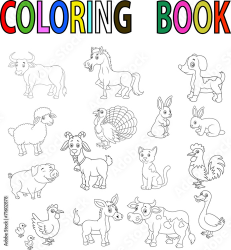 Farm animal coloring book