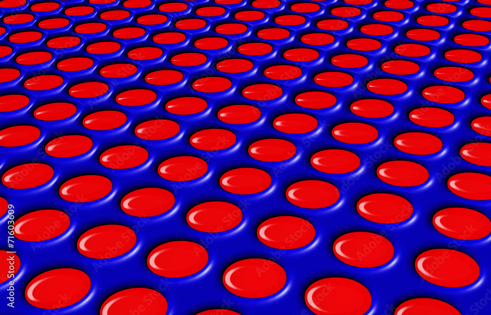 Red dots on blue in plastic effect Red dots on blue in plastic effect