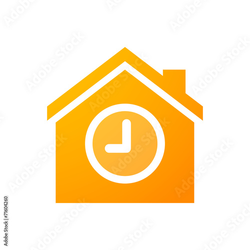 House icon with a clock