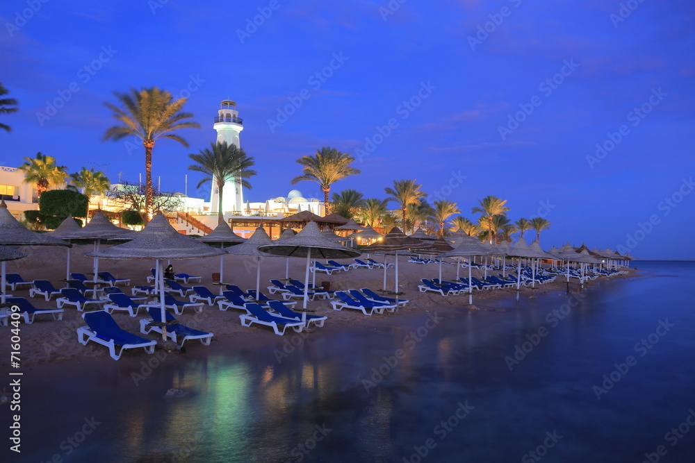 Night in the hotel resort in Sharm el Sheikh
