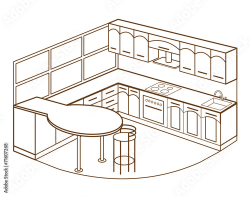 modern kitchen interior (vector illustration)