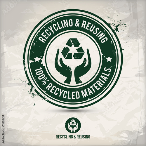 alternative recycling and reusing stamp on textured background