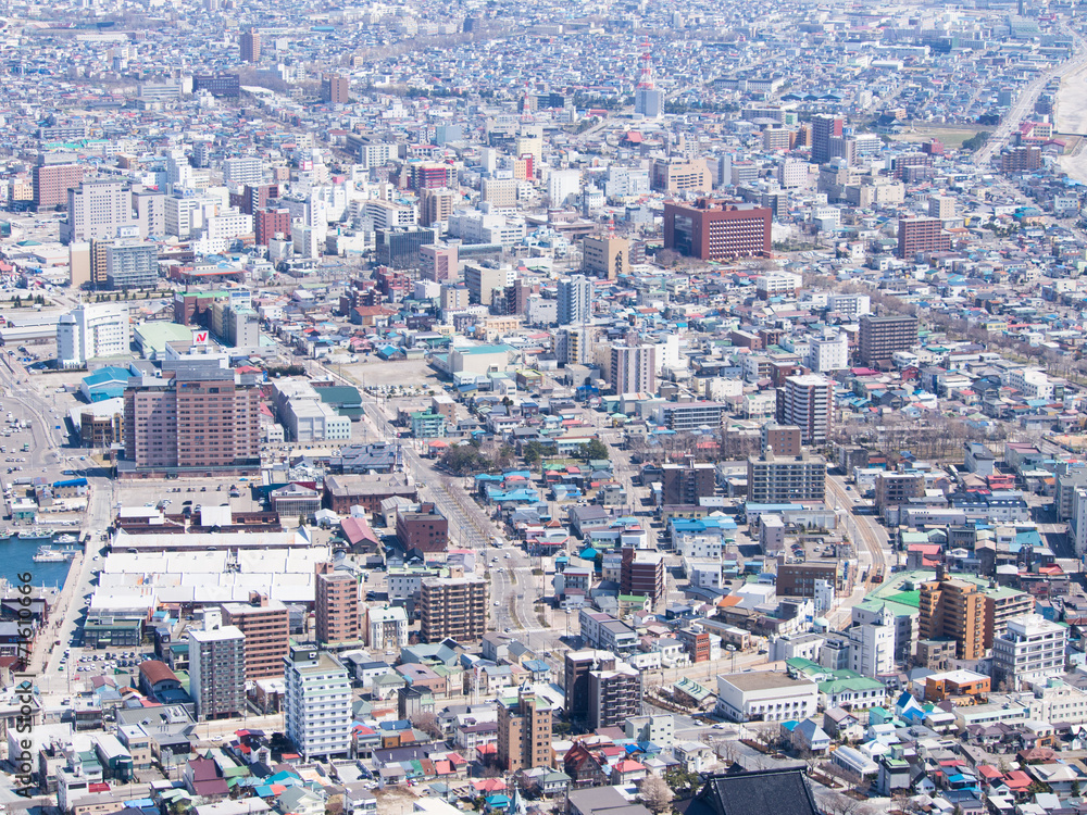 View of Hakodate cityscape,Hokkaido, Japan View of Hakodate cityscape,Hokkaido, Japan