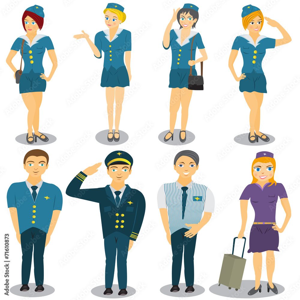 stewardess vector illustrations stewardess vector illustrations