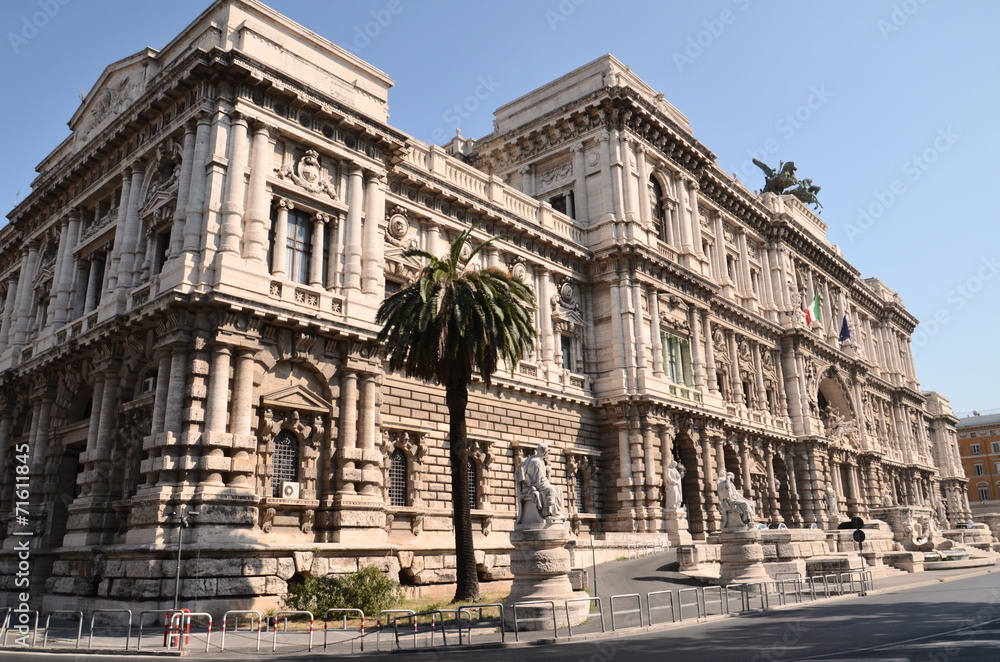 Przepiękny widok Sądu Najwyższego Kasacyjnego w Rzymie, Wlochy