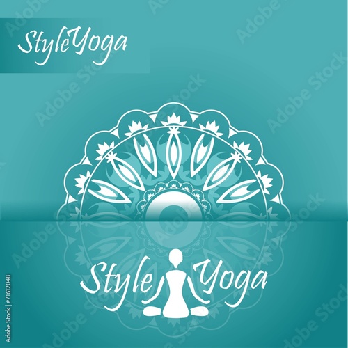 yoga style ornament with reflection design