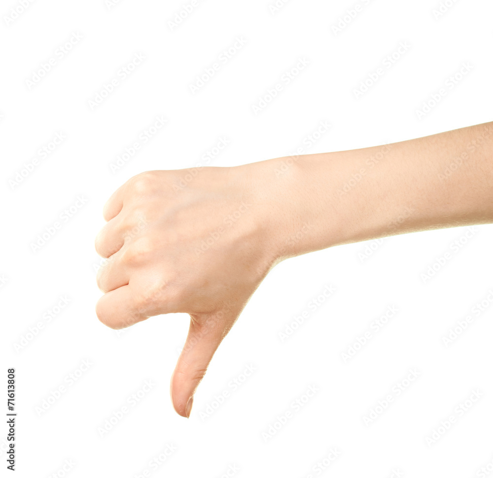 Female caucasian hand gesture isolated Female caucasian hand gesture isolated