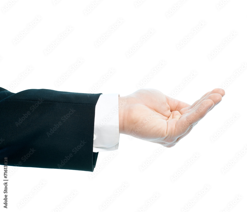 Caucasian male hand composition isolated Caucasian male hand composition isolated