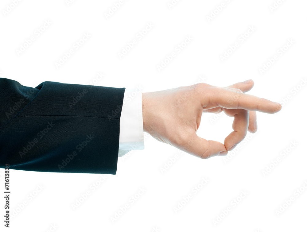 Caucasian male hand composition isolated