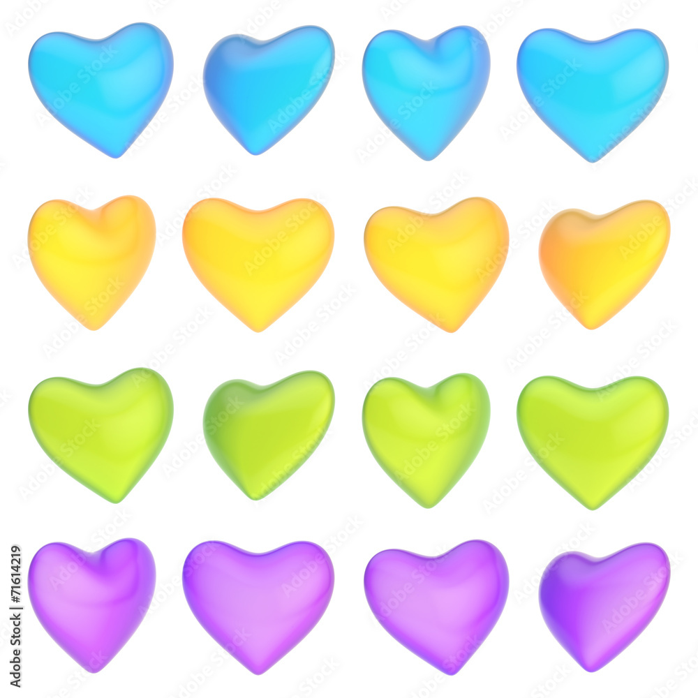 Fototapeta premium Glossy heart shape isolated