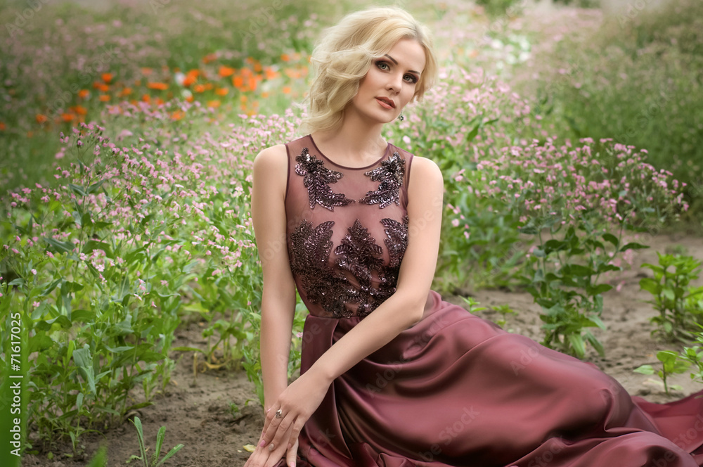 Beautiful woman in spring garden Beautiful woman in spring garden