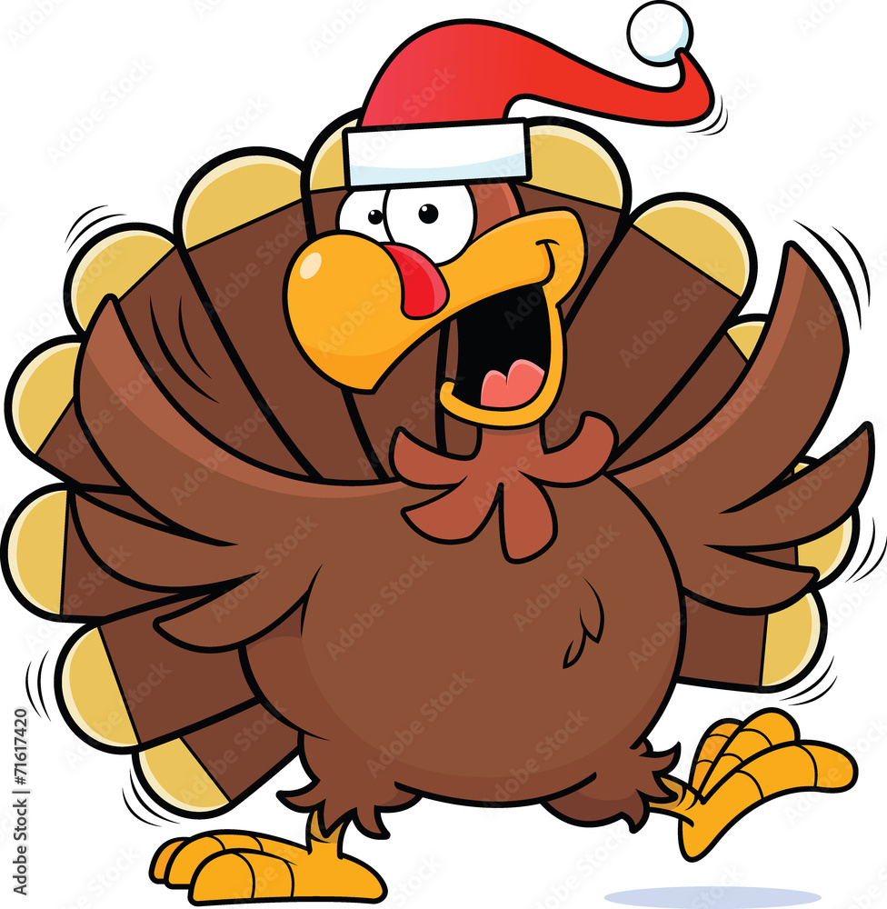 Cartoon Christmas Turkey Stock Vector Adobe Stock