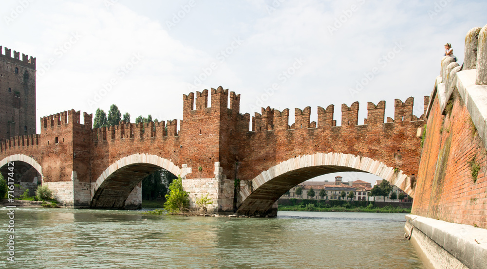 Old bridge in Verona Italy