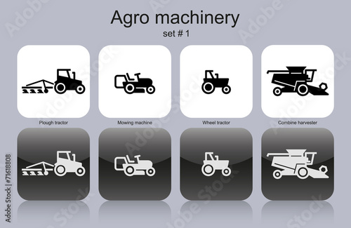 Agro machinery icons