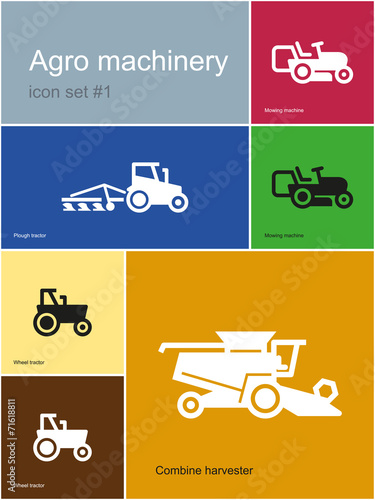 Agro machinery icons