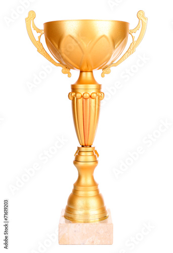 Trophy cup isolated on white