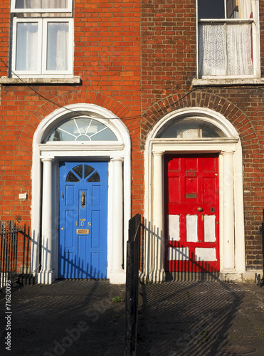 Photography typical colorful doors houses Dublin Ireland Europe