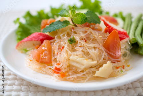 vermicelli salad,Thailand food noodle salad,and spisy salad