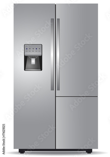 Steel side-by-side refrigerator