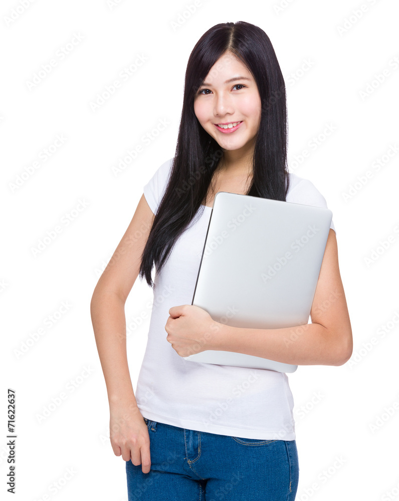 Asian woman with laptop computer Asian woman with laptop computer