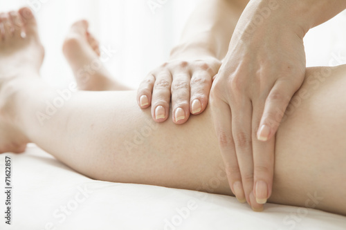 Lymphatic massage of legs