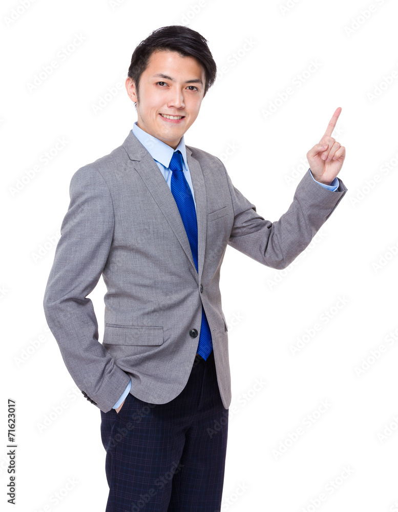 Businessman with finger point up Businessman with finger point up