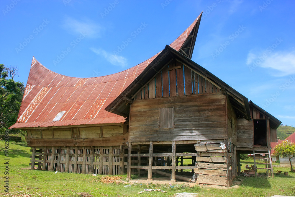 Traditional Batak house on Samosir island, Sumatra, Indonesia Traditional Batak house on Samosir island, Sumatra, Indonesia
