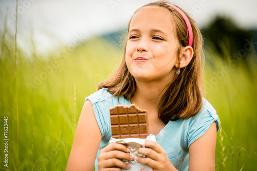 Girl enjoying chocolate