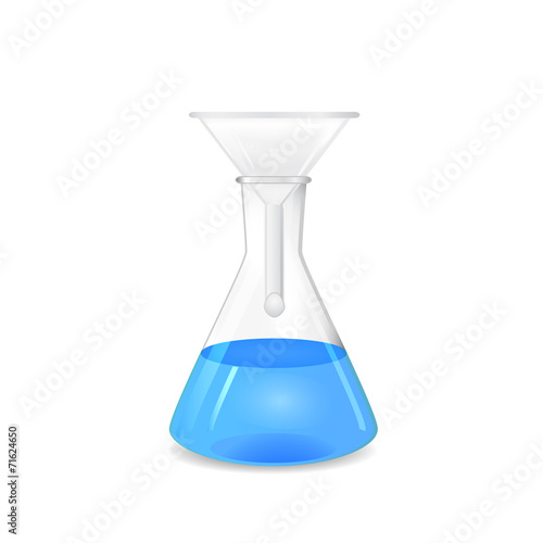 Chemical funnel set to a conical flask