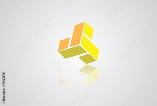 Logo triple box Media business technology abstract