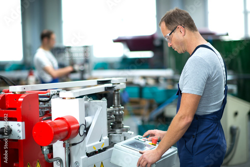 worker on the machine