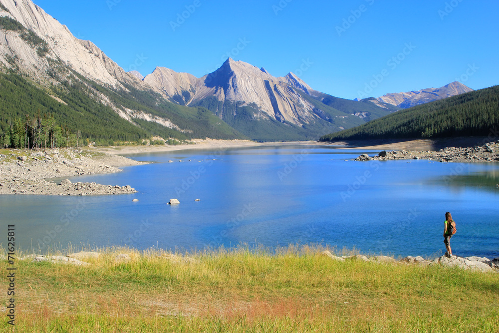 Medicine lake in Jasper national park, Alberta, Canada Medicine lake in Jasper national park, Alberta, Canada