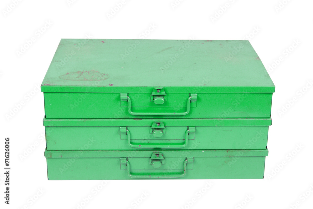 Old metal box isolated Old metal box isolated